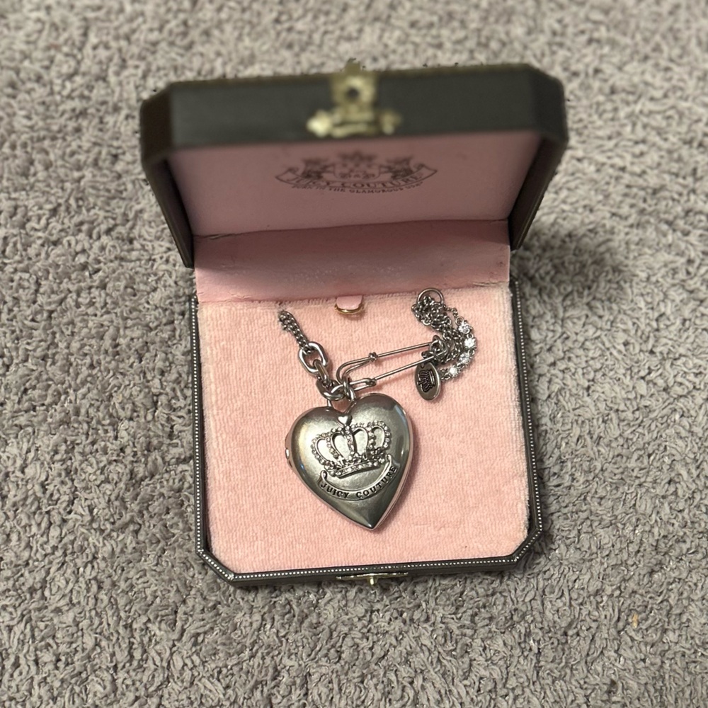 Juicy Couture Silver Heart Locket Necklace